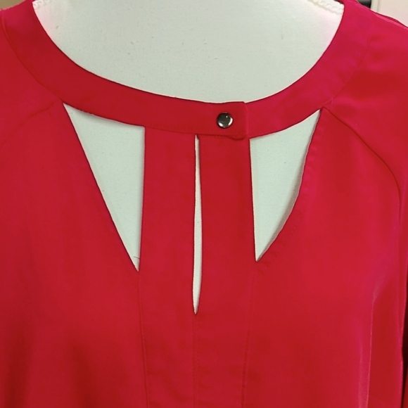 Penningtons Red Blouse 1X Long Sleeves - Picture 2 of 5